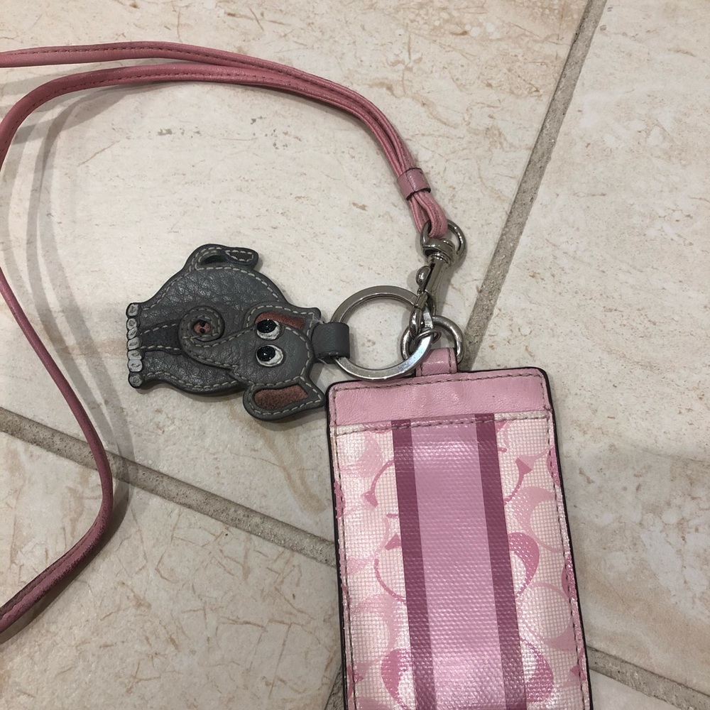 Coach lanyard + ID card holder + cute keychain